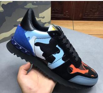 

19s Hot New Men Women Star Studded Casual Shoes Mesh Leather Camouflage Studded Shoes Combo Stars Rockrunner Metallic Lace-up Shoes Sneakers, Colour6