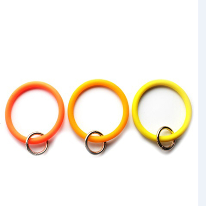 

Silicone O Key Chain Big O Ring Keychain Custom Circle Wristlet Keychain Wholesale for Women Key Wrist Strap O Key Ring GHN18, Random mix colors
