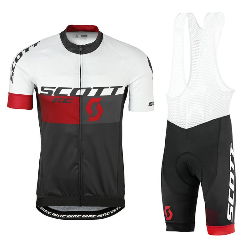 

Ropa Ciclismo 2019 Scott Cycling Short Sleeve Clothing Bicycle Men Jersey MTB Bib Shorts set summer quick dry outdoor sports suits Y052911, Black;red