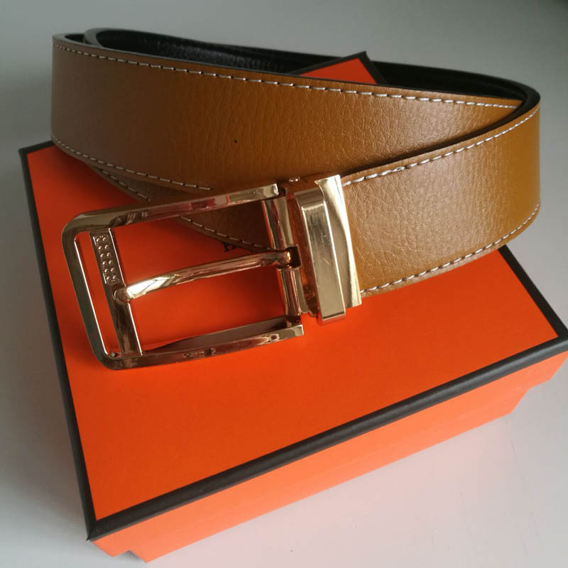 

TOP New Fashion Men Business Belts Luxury Ceinture Smooth Gold Silver Buckle Genuine Leather Belt For Women Jeans Waist Ceinture, Red