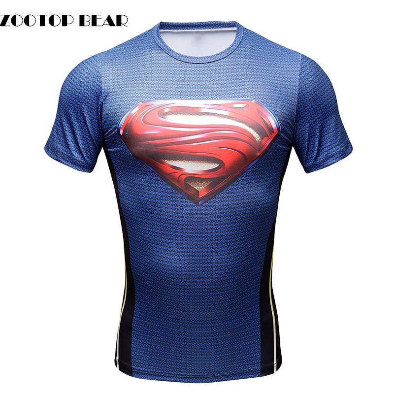 

Superman T shirts Men 3D printed Compression T-shirts Crossfit Camisetas Fitness Top 2017 Short Sleeve Superhero Tee ZOOTOP BEAR, Us4