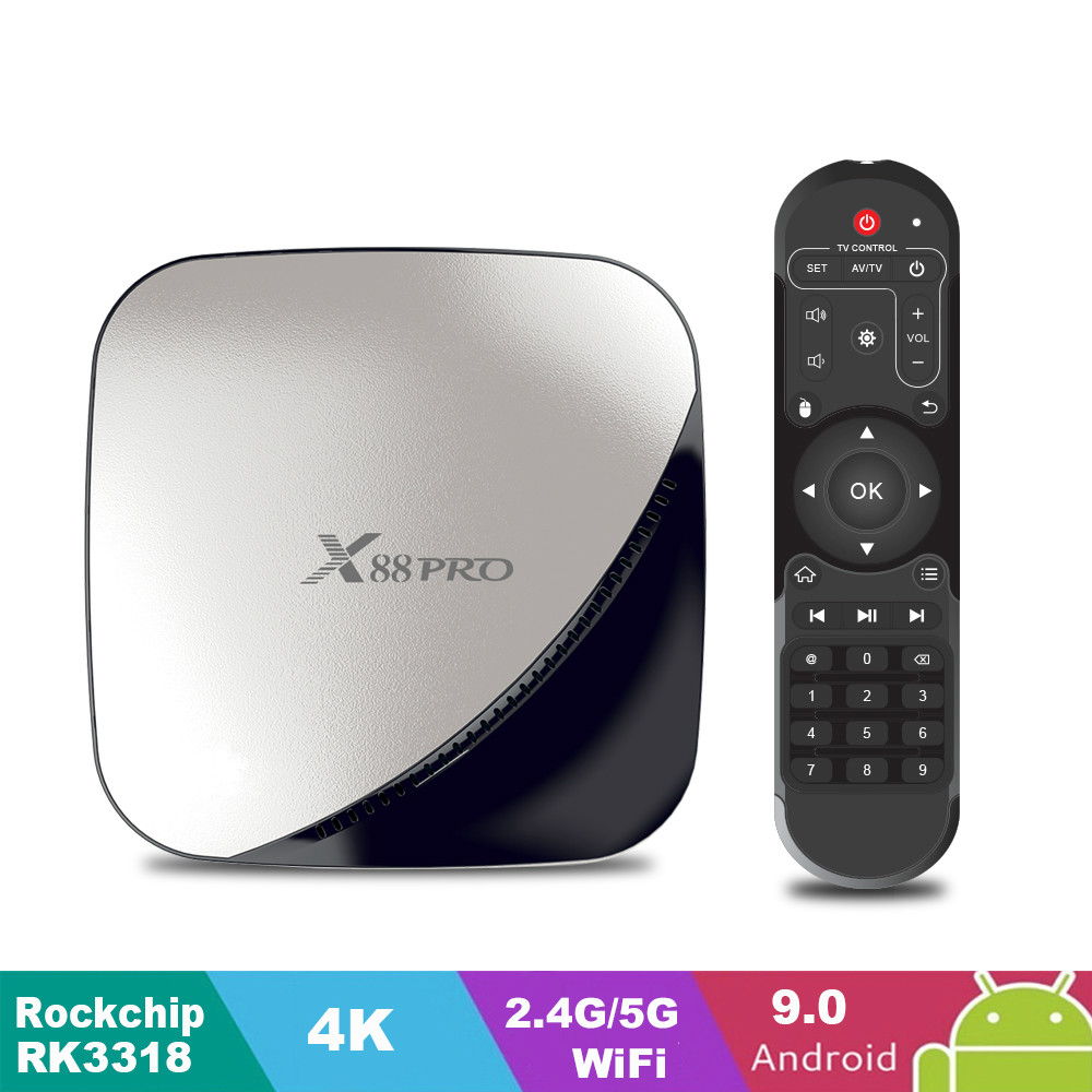 

X88 pro Rockchip RK3318 Octa Core Android 9.0 4G 32G Smart TV BOX 2.4g/5g Dual WiFi 4k Set Top Box PK X96 Media Player