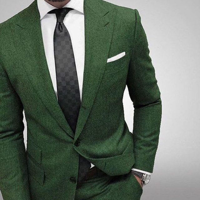 

Fashion Style Dark Green Slim Fit Men Suits for Evening Prom Party 2 Pcs Man Suit Set Jacket Pants Wedding Tuxedos Masculino, Pink