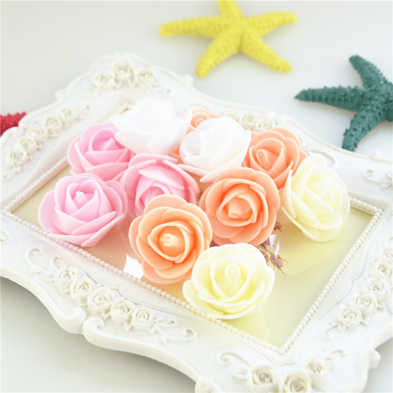 

500pcs Bag Multicolor Mini PE Foam Rose Head Artificial Handmade Rose Head DIY Wedding Home Decoration Festival Party supplies, Green