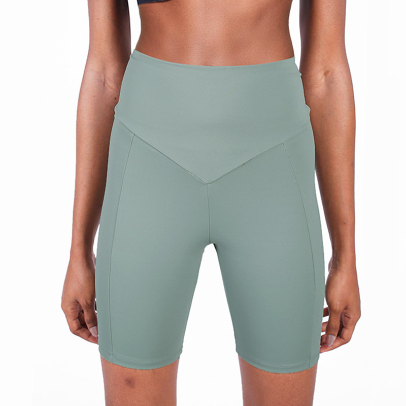 

CretKoav Sports Shorts Summer New Women Push Up Hip Elastic Slim Yoga Quick Drying Shorts High Waist Running Fitness, Gray