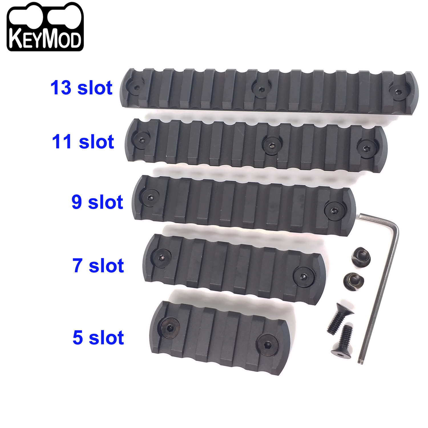 

5,7,9,11,13 slot CNC Aluminum Picatinny/Weaver Rail Section