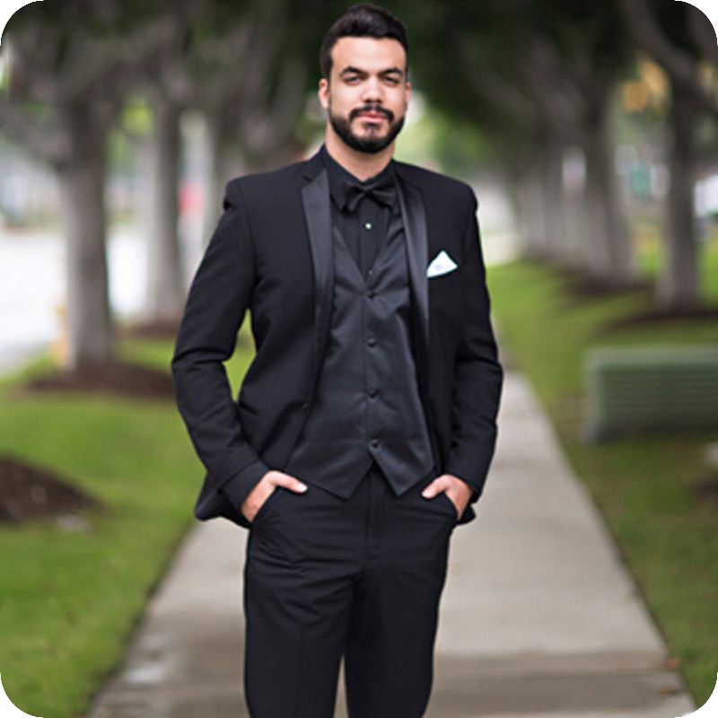

Black Custom Made Mens Suits Wedding Suits Bridegroom Slim Fit Satin Formal Costume Marriage Homme Groom Wear Prom Tuxedos Blazer Jacket Man, Same as image