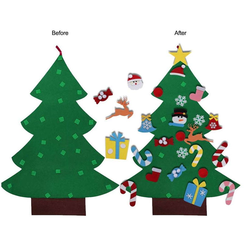 

Felt Christmas Tree with Ornaments 2019 Toddler New Year Toys DIY Craft Artificial Tree Christmas Decorations for Home