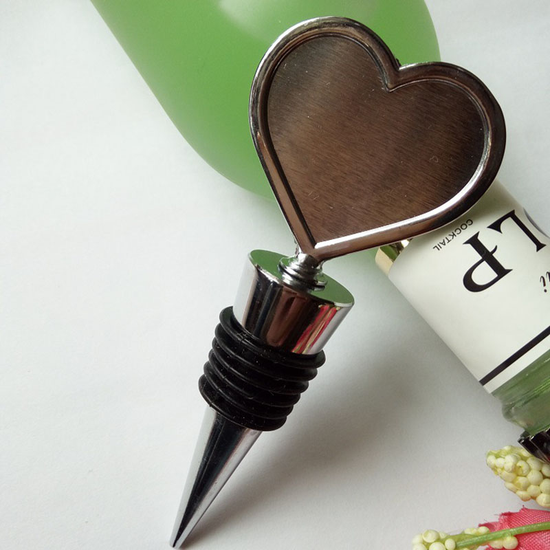 

20pcs/lot Wine Bottle Stopper Heart Wine Stopper Customized Brides Groom Wedding Wedding Souvenirs Gift Bottle Cover