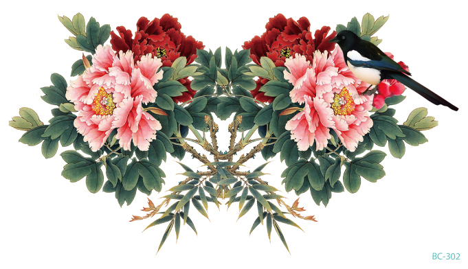 Acheter Nouveau Designs Poitrine Flash Tattoo Large Rose Fleur épaule Libellule Bras Sternum Tatouages Henné Corps Dos Peinture Sous La Crâne Du