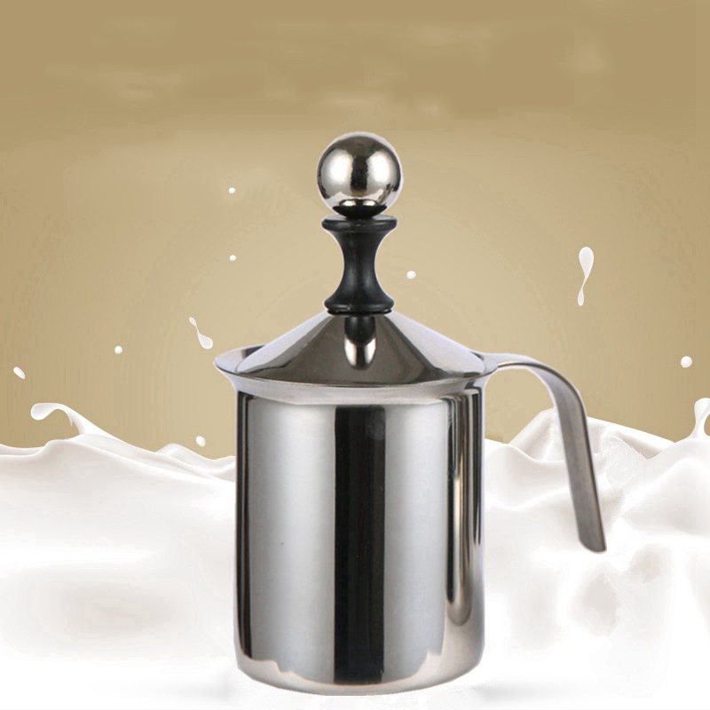 

Coffee Milk Frother, Double Stainless Steel Hand Frother, Milk Coffee Frother