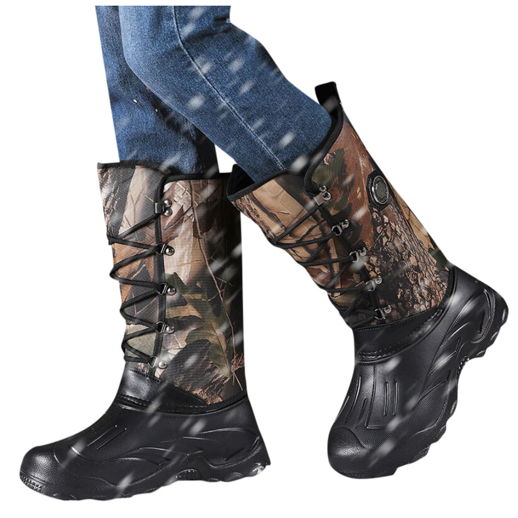 

Winter Mens Outdoor Hunting Hiking Thicken Warm Shoes Plus Non-slip Soles Fishing Waterproof Snow Boots #G3, Yellow
