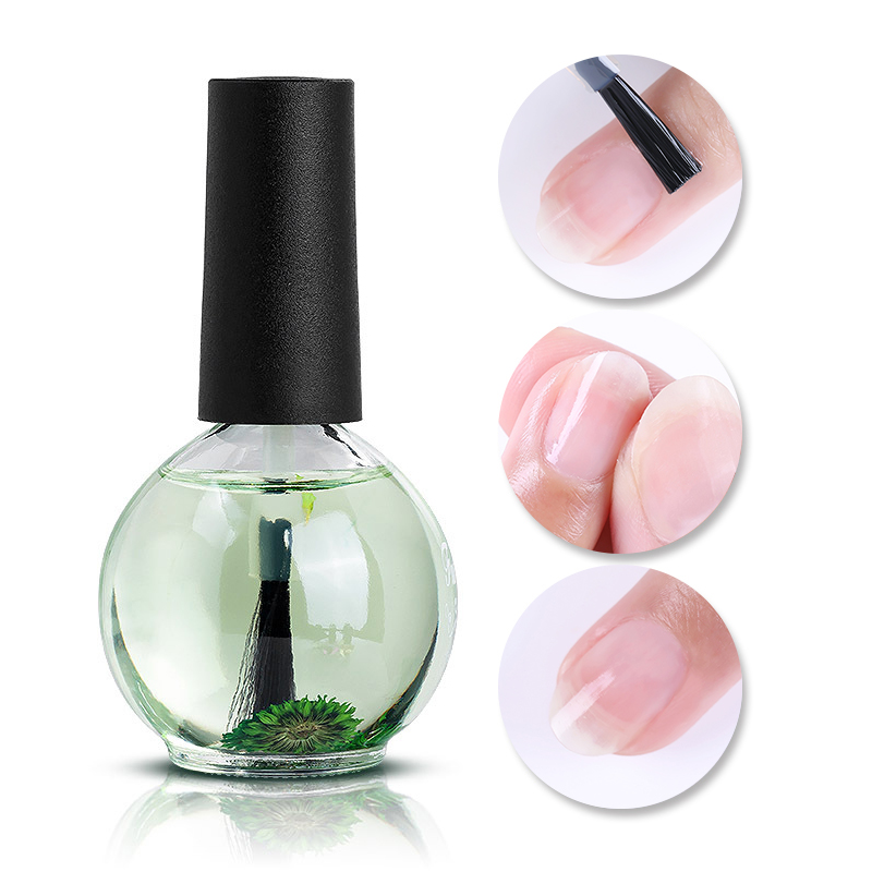 

1 Bottle 15ml Dried Flowers Nutritional Cuticle Oil Softener Gel Polish Varnish Remover 6 Flavor Care Tools for Nails