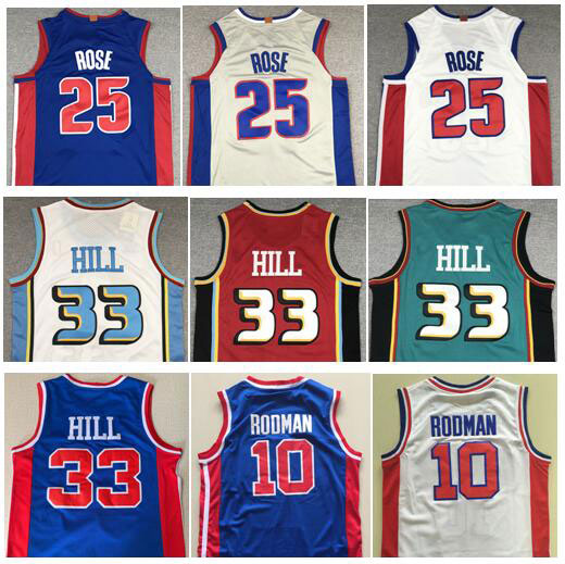 

Wholesale New 2019 Sports Jerseys 25# Derrick Rose Blue Grey White,Best Quality Vintage Retro #33 Grant Hill Jersey #10 Dennis Rodman Jersey, C7(retro)