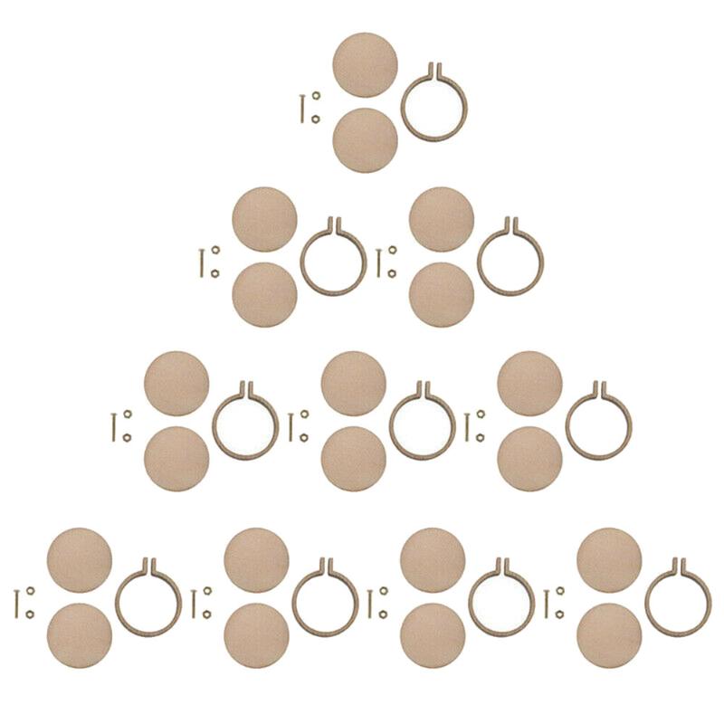 

10pcs Mini Embroidery Hoop Embroidery Frame Wooden Cross Stitch Hoop Ring Wood Earring DIY Craft Gift Tool