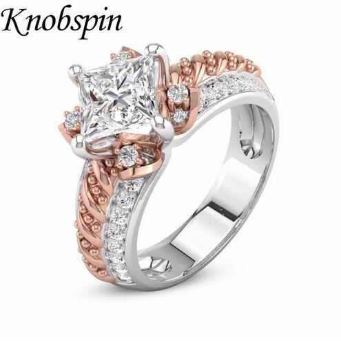 

2018 New European Female Creative Rose Gold Color Flower Ring Fashion Brand Jewelry Simple Design Women Rings for Wedding Party