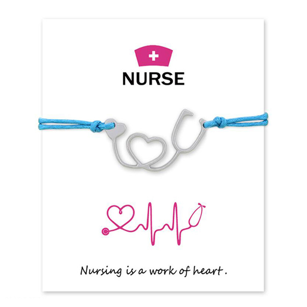 

Infinity Love Stethoscope Medicine Wish Card Bracelet for Women Trend Statement Charm Bracelets for Nurse Doctor Fashion Jewelry Lucky Gift