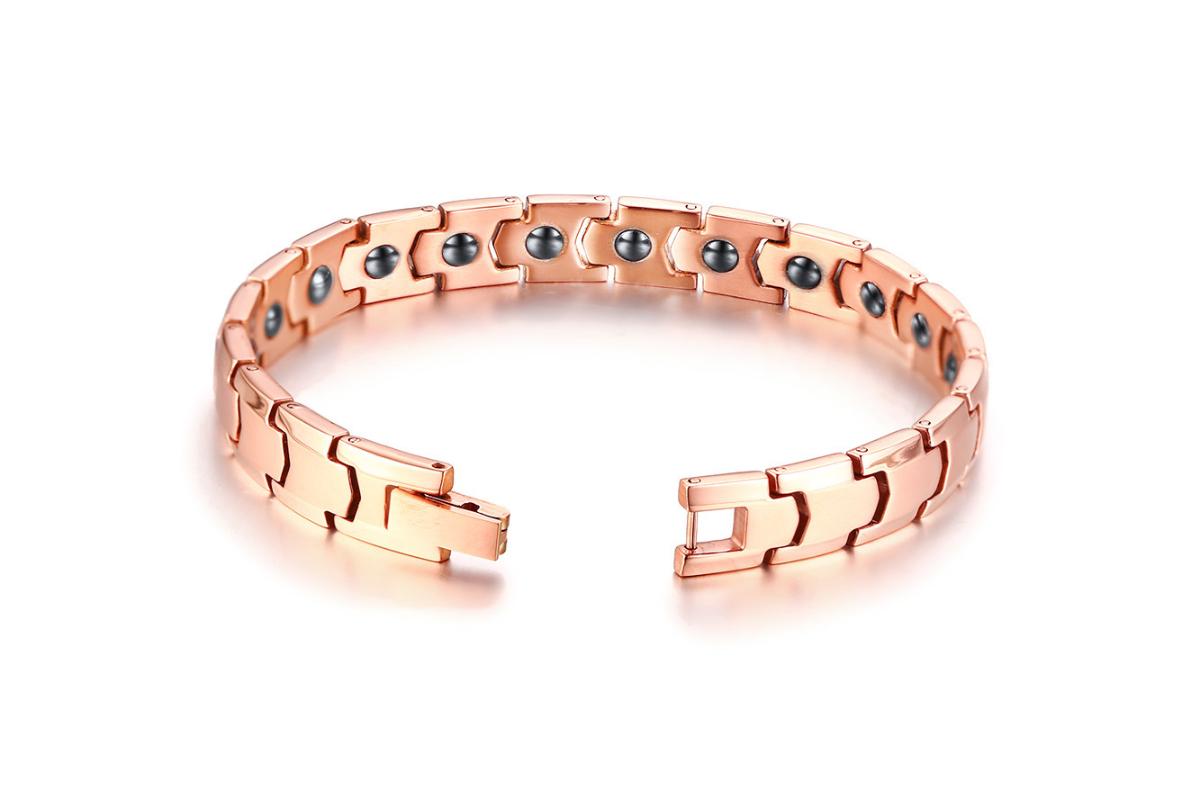 

Pure Titanium Material Rose Gold Black Magnet Bracelets Fashion Simple Couples Bracelets