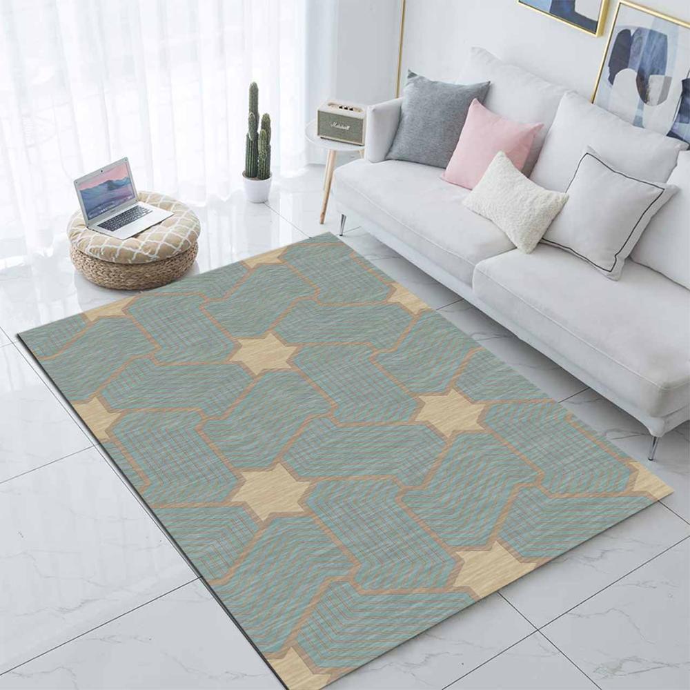 

Else Green Yellow Stars Morroccan 3d Print Non Slip Microfiber Living Room Modern Carpet Washable Area Rug Mat, As pic