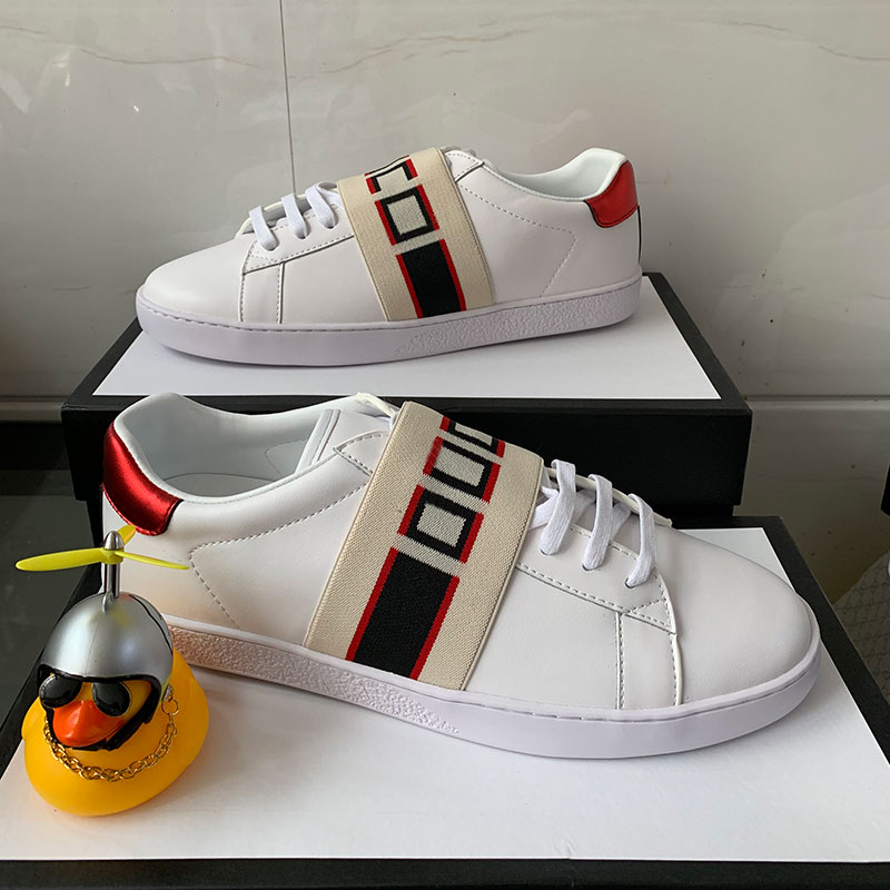 

Print Stripe Designer Shoes Top Quality Grey White ACE Embroidered Mens & Women Genuine Leather Designer Sneakers Luxury Casual Shoes, As pic