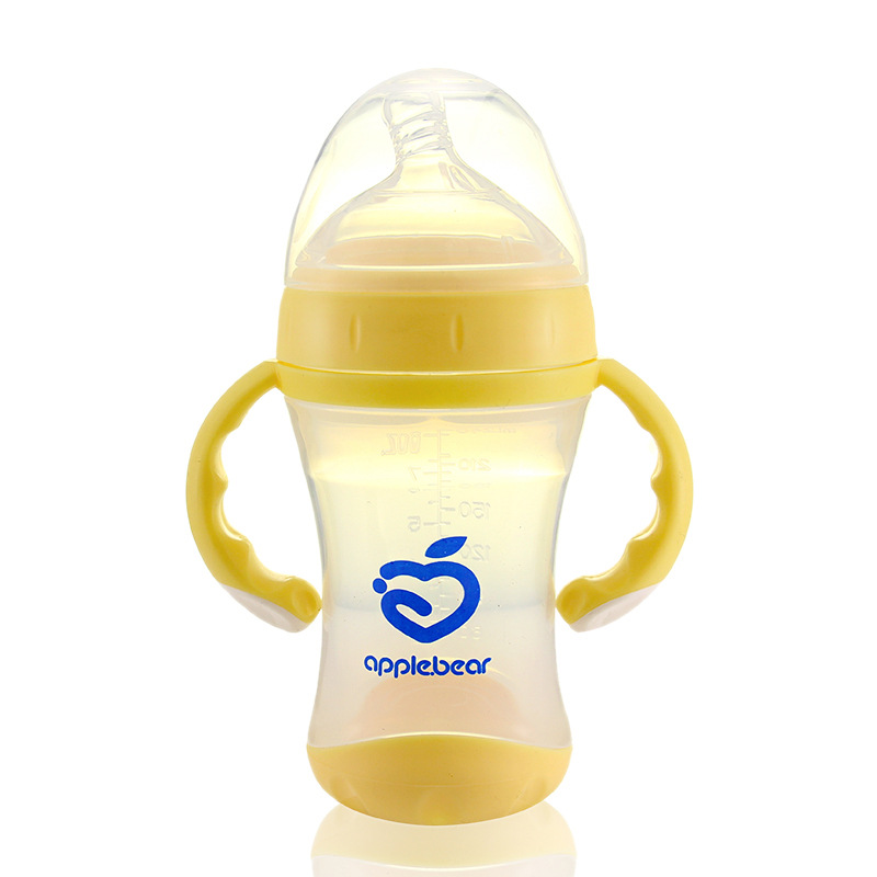 

240ml Baby Milk Feeding PP Bottle 4 Color Baby Bottle Newborn Wide Caliber Anti-flatulence with Handle New