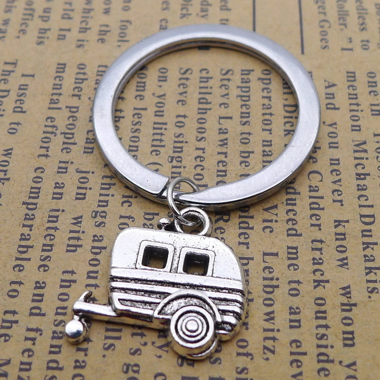 

PP Alloy rickshaw van key chain pendant antique silver accessories