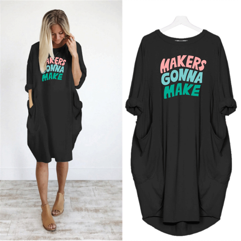 

Women Summer Letter Dresses 2020 New Arrival Fashion Letters Printing Dress Womens Casual Loose Breathable Dresses, Navy