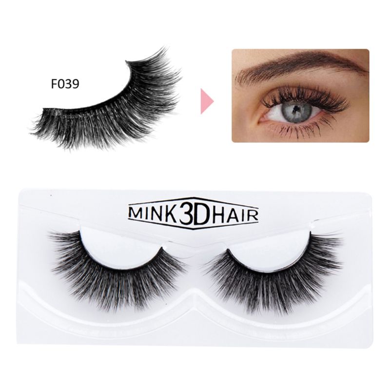 

1 Pair Long Fake 3D Mink Eye Lashes Natural Thick Makeup False Eyelashes 667D