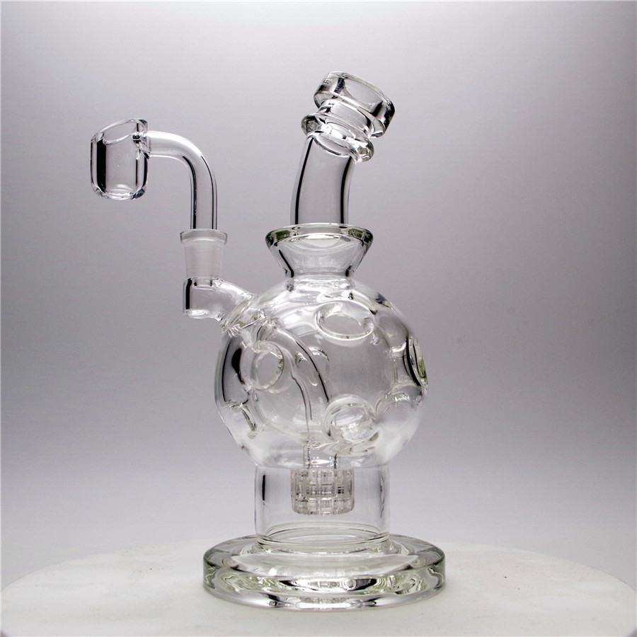 

6.7in Glass Bong Egg clear core Hookah smokingbong Bong percolator Bongs Pipes Unique Glass with 9mm clear bowl & Quartz banger