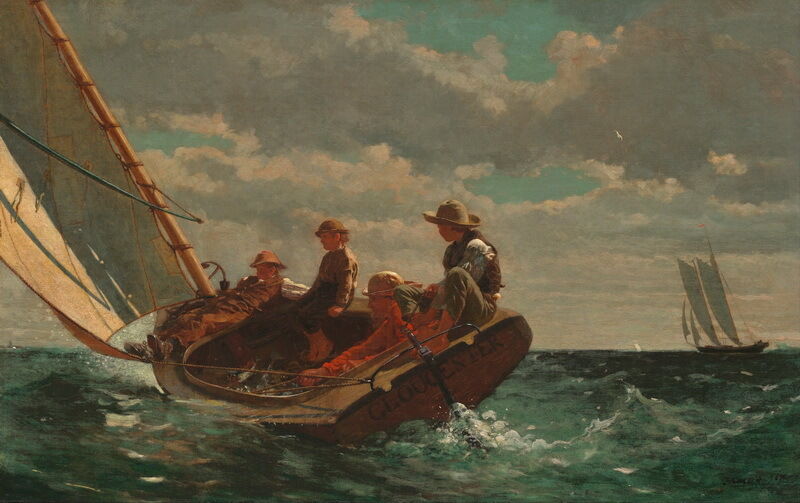 

Winslow Homer Breezing Up Home Decor Handpainted &HD Print Oil Painting On Canvas Wall Art Canvas Pictures 191112