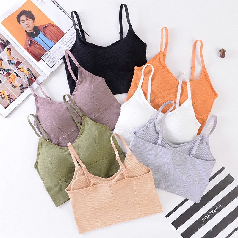 

2020 Sports Bra Running Yoga Top Breathable Thin Anti-Sweat Workout Gym Vest Push Up Shockproof Seamless Girl Underwear Hot Sale, Green1