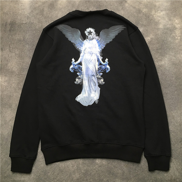 

20ss Mens Sweatshirts Autumn Winter Virgin Mary Pentagram print O-Neck Cotton eyes coat zipper Top quality Hooded long sleeve black 6546
