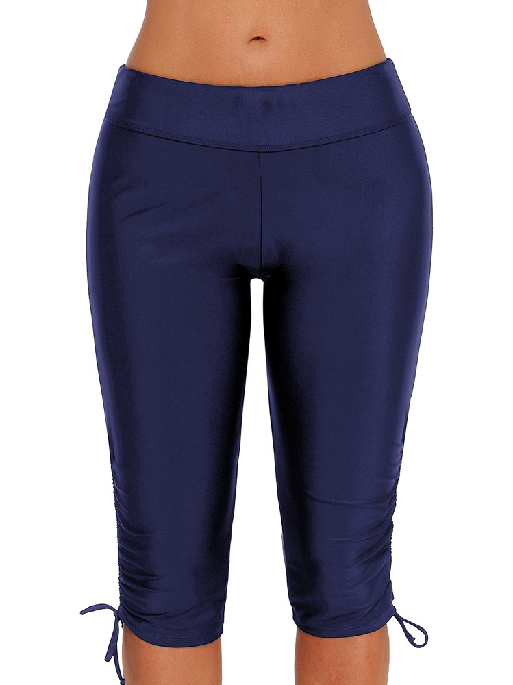 

S - XXXL Women Swimwear Bottoms Black Swim Pants Capris Cropped Pants Fitness Swim Trunks Surf Sport Shorts Slim Leggings Tights TJN410790, Gray