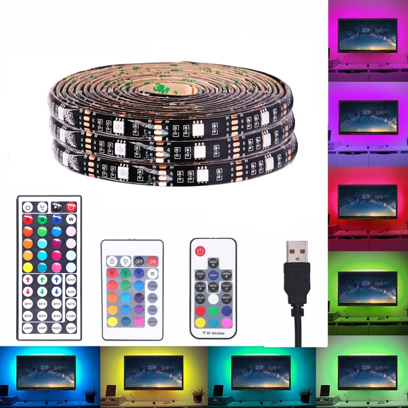 

DC 5V RGB USB LED Strip Light 5050 5M 300LEDS IP65 Waterproof LED Lights Rgb Leds Flexible Tape Ribbon IR RF 3Key 17Key 24Key Controller