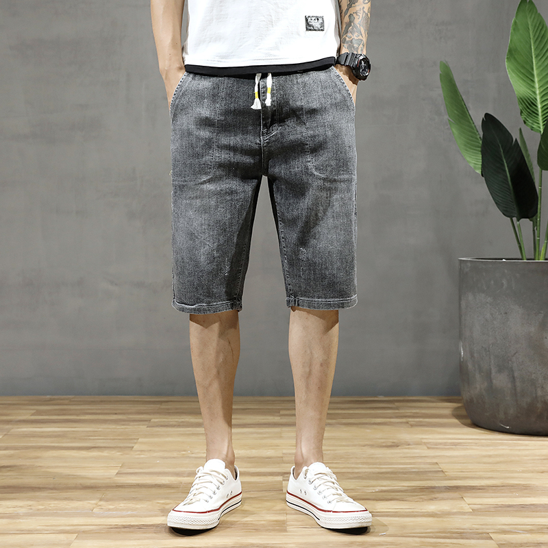 

Oversized loose Men's Denim Shorts Summer Hot Plus Size 36 Casual Loose Stretch Cowboy Blue Short Jean Male Large Denim Breeches, 339