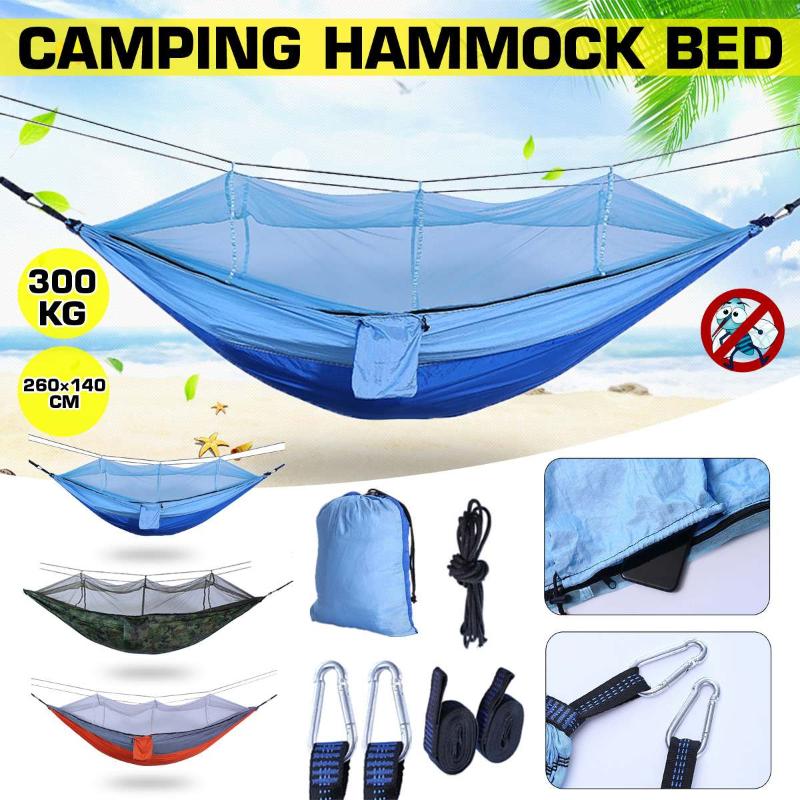 

3 Colors 260*140cm Portable Travel Hammock Comfortable Hommock Camping Hammack Camping Bed Support 300kg