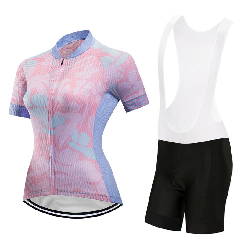 

2020 New woman' pink cycling jersey set gal pad bib shorts mtb maillot cyclist bike clothing wear triathlon bicycle clothes kit, Only jersey 15