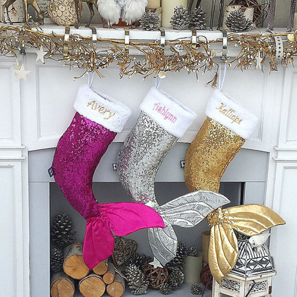 

Christmas Stocking Large Fireplace 3 Color Wedding Fishtail Delicate