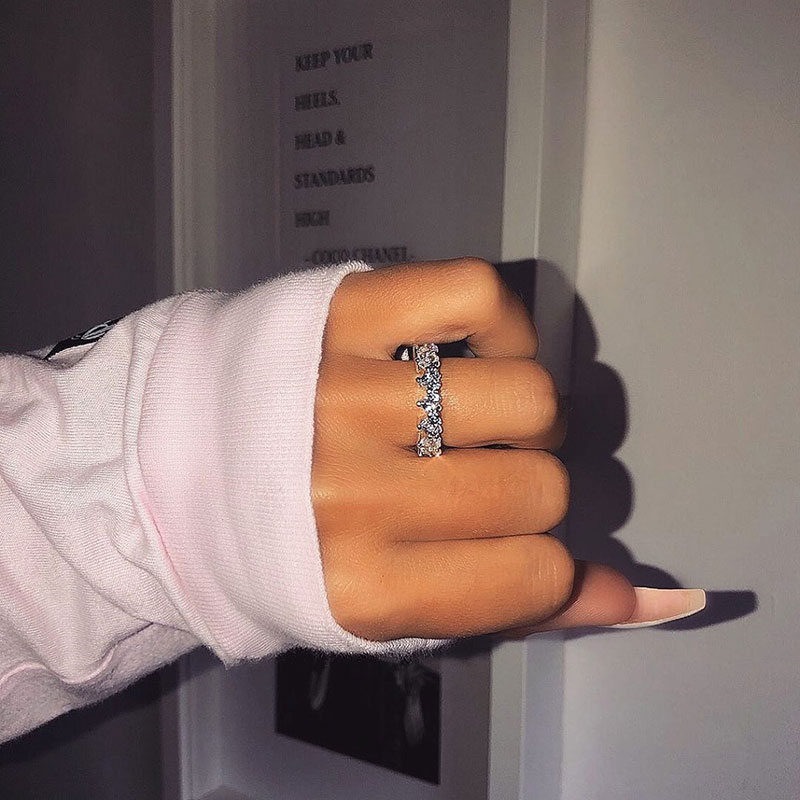 

Cluster Rings Simple Design Heart CZ For Women 2021 Fashion Cubic Zirconis Wedding Bands Engagement Jewelry Gifts Ladies