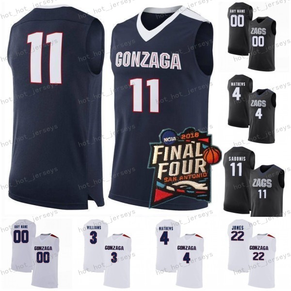 

NCAA Gonzaga Bulldogs Jerseys Custom Any Name Number 21 Rui Hachimura 24 Corey Kispert 11 Joel Ayayi Final Four College Basketball Stitched, Black