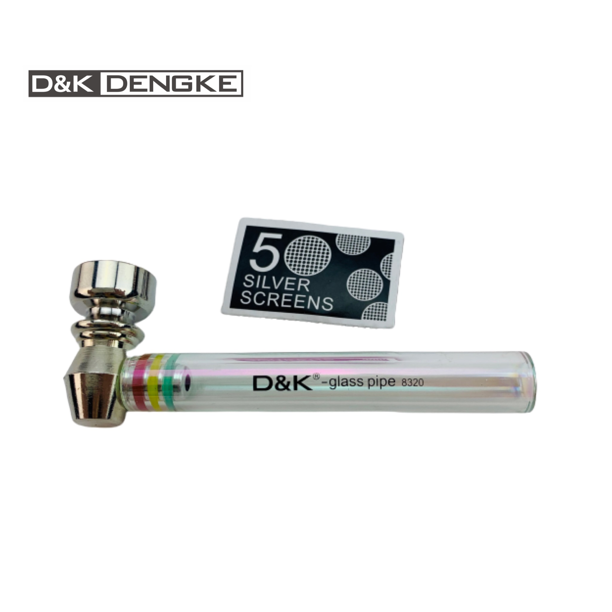 

D&K New DESIGN Laser Effect Affordable Portable Smoking Glass Pipe for Tobacco and Herb Blister Pack with Change Filter Screen Pack