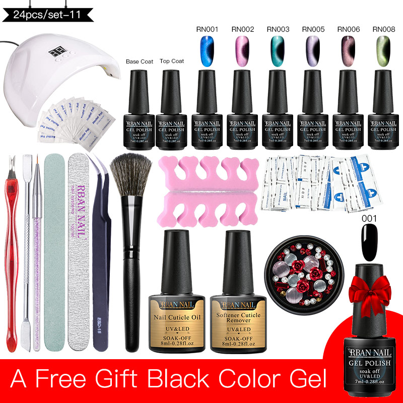 

RBAN NAIL Nail Set UV LED Lamp Dryer Gel Polish Kit Soak Off Manicure Tools Set Electric Lamp With Art Tools