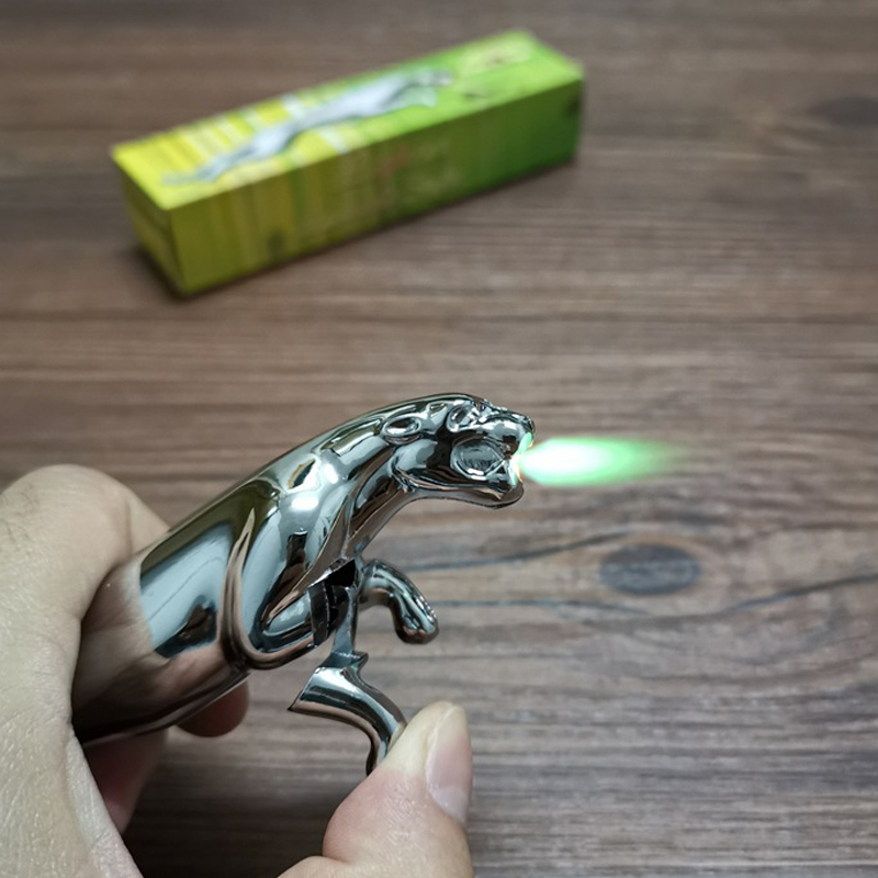 

Siliver Leopard Design Lighter Jet Flame Torch Lighter for Kitchen Giant Heavy Duty Refillable Windproof Lighter for Smoking