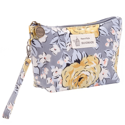 

2019 New arrival Lady Printing Small Portable Cosmetic Bag with Zipper Waterproof cloth cosmetics receipt bag B1001, Blue