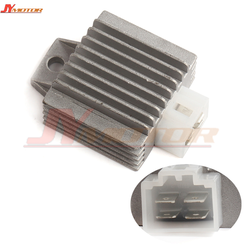 

Black and grey 4 Pin 12V Voltage Regulator Rectifier Half Wave fit for 50cc 70cc 110cc 150cc 4 Stroke engine