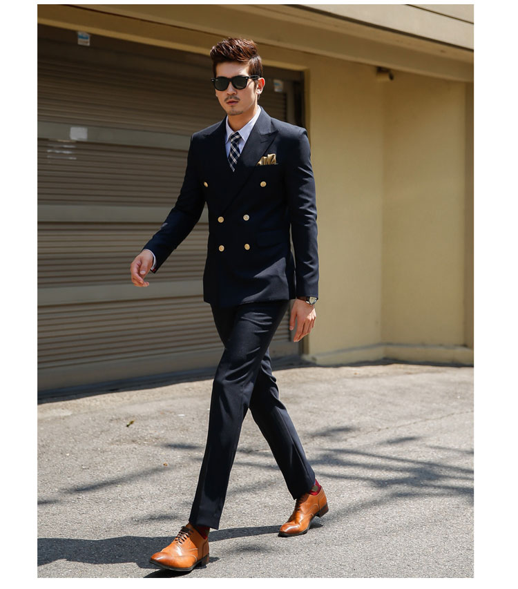 

Cheap And Fine Double-Breasted Groomsmen Peak Lapel Groom Tuxedos Men Suits Wedding/Prom/Dinner Best Man Blazer(Jacket+Pants+Tie) A572, Same as image