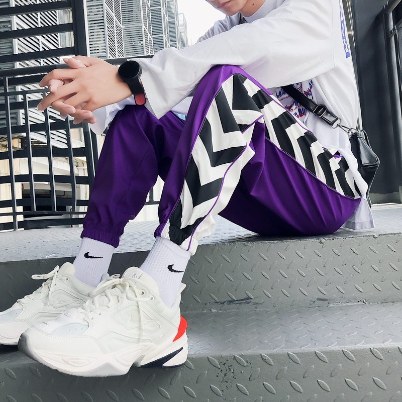 

Purple Sweatpants Men Plus Size Casual 2020 Printed Fashion Men Pants Hip Hop Leisure movement Trousers brand pencils joggers