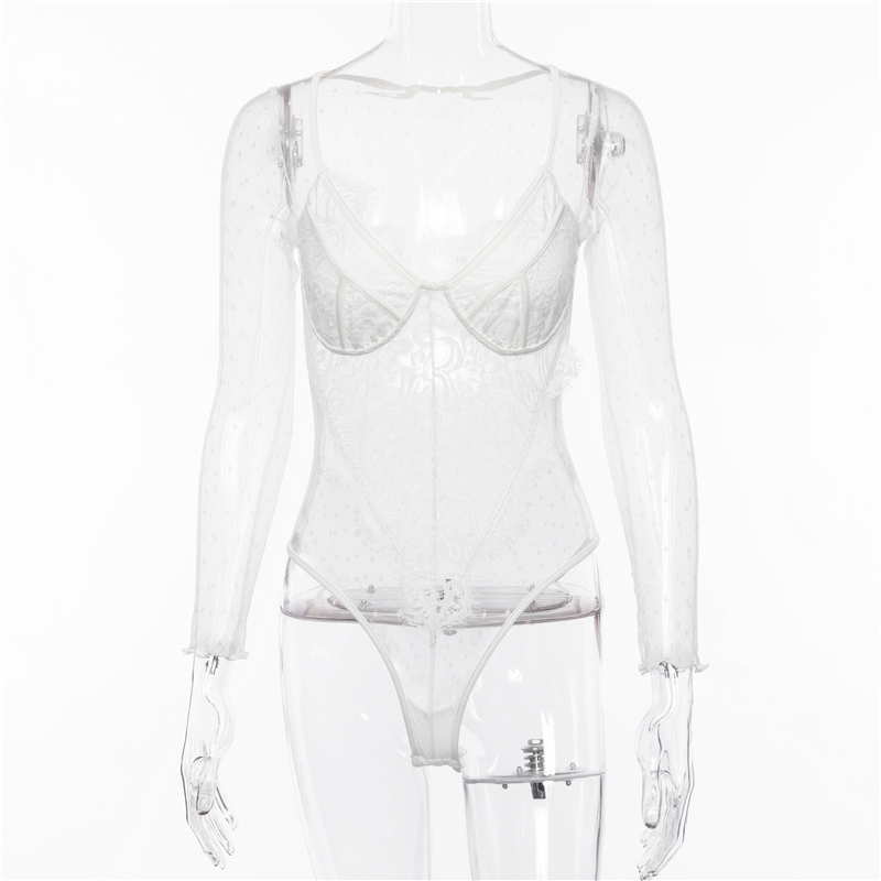 

Womens Jumpsuit Cocktail Lace V Neck Sexy Stylish Bodysuit Slim Fit Casual, White