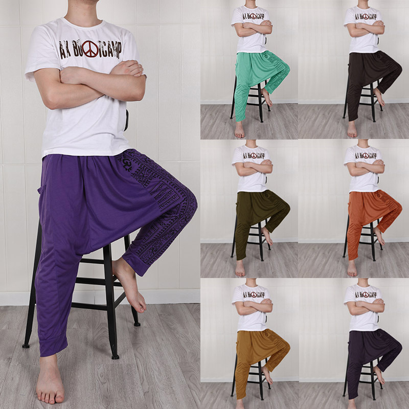 

Men's hip hop streetwear Long Casual Print Loose Trousers Large Size Nationality Trousers pants jogger pantalon hombre men, Gray