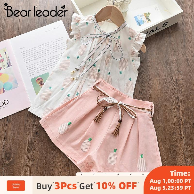 

Bear Leader Girls Clothing Sets 2020 New Summer Kids Fruits Print T-shirt and Pants 2Pcs Outfits Girl Bowtie Children Suits 3 7Y, Az2121 yellow